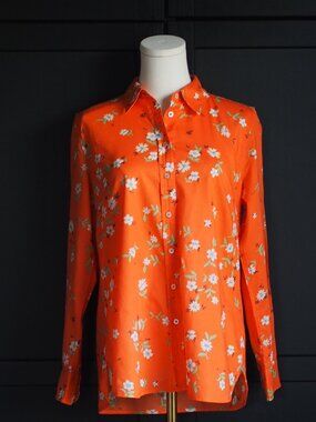 Talbots | Cotton Button Front Shirt in Lively Ditsy